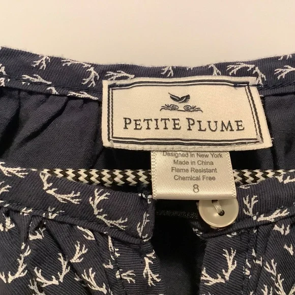 Petite Plume Navy Nordic Antlers Delphine Nightgown Girls' Sz 8 - Picture 4 of 8